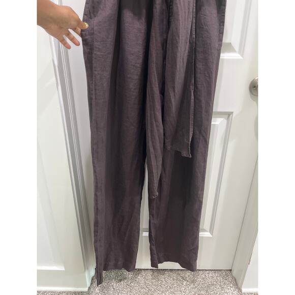 Max Mara Chocolate Brown Sleeveless Wide Leg Jumpsuit Sz 8 - Picture 5 of 7